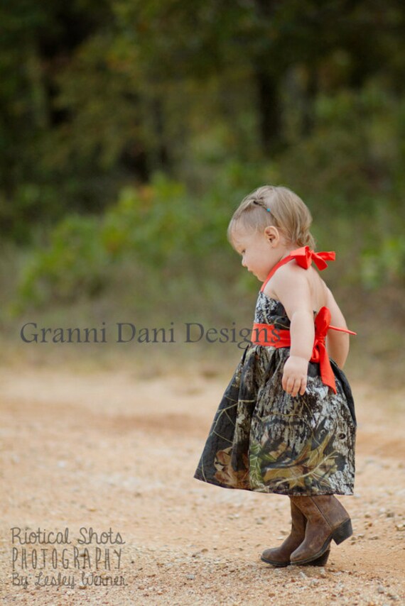 Mossy Oak orange baby girl 6 9 12 18 months 2t 3t 4t 5t halter