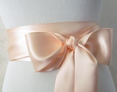Soft Peach Bridal Sash / Double Face Sash  Ribbon /  Ribbon Sash /  12ft / 9ft / 6 ft sash
