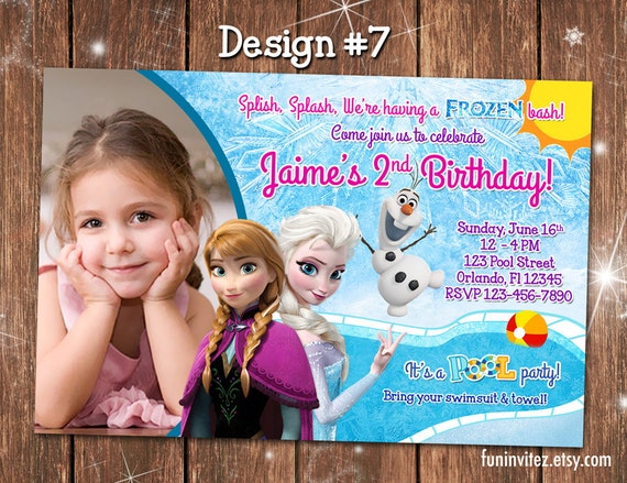 Frozen Anna Elsa Olaf in Summer CUSTOM Pool Swim Birthday