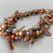 Multi Strand Pearl Necklace, SALE, Brown Pearl Necklace, Biwa Stick Pearls in Brown Rust Charcoal, Fall Wedding Jewelry