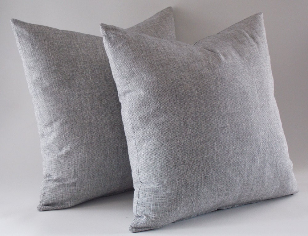 Grey Linen Pillow Decorative Throw Pillow Modern Pillow
