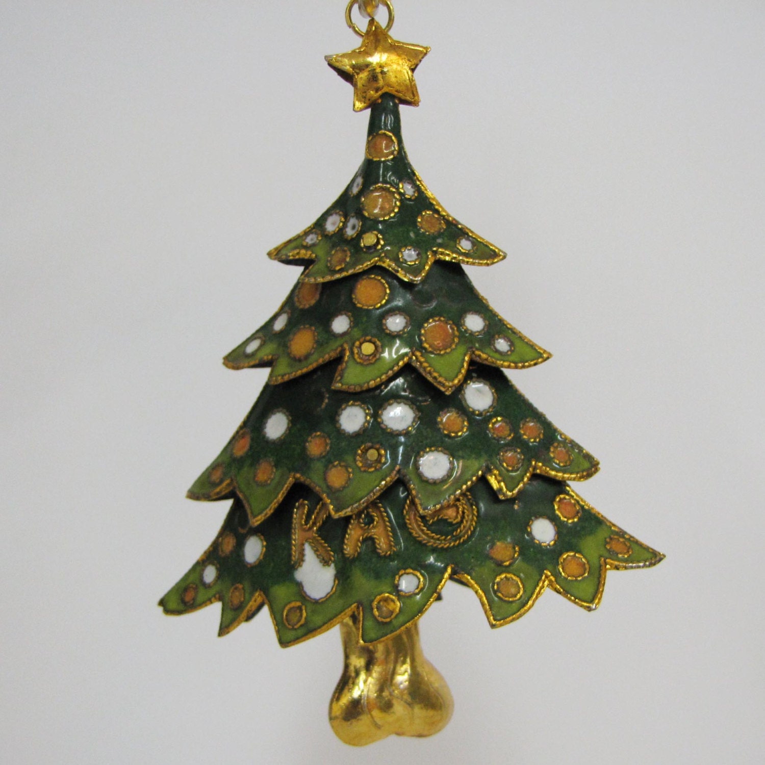 Kappa Alpha Theta Tree Cloisonne Ornament with 24k gold