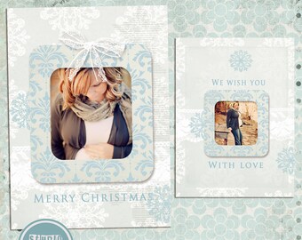 Photoshop Christmas Card Template for Photographers - INSTANT DOWNLOAD
