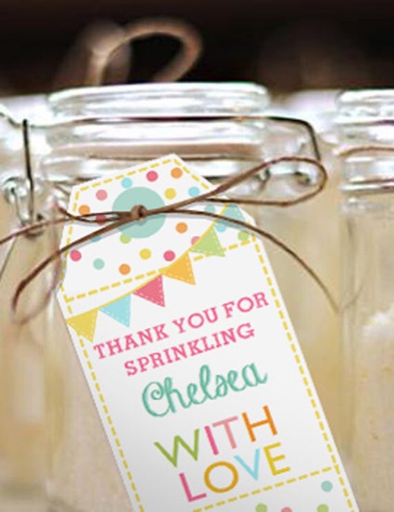 Sprinkle Baby Shower Favor Tags Unisex Baby Shower Favor