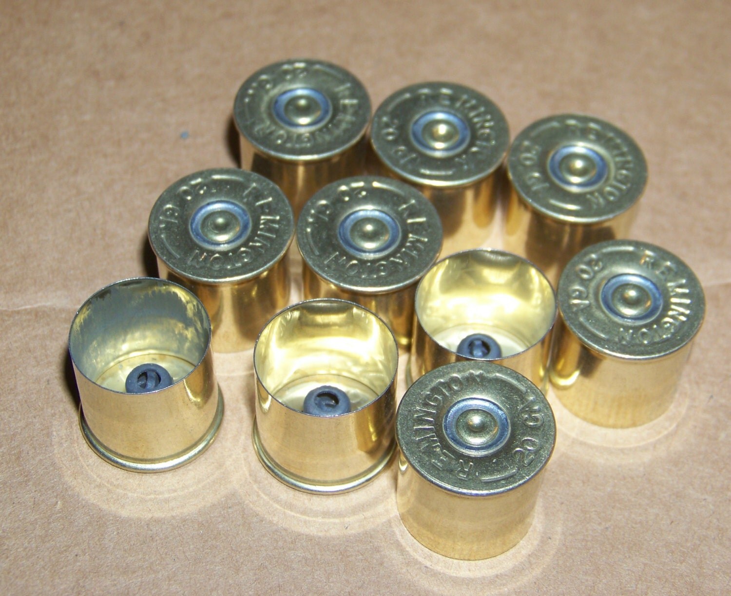 20 gauge shotgun shell BRASS heads Lot of 10 by BullseyeBulletGear