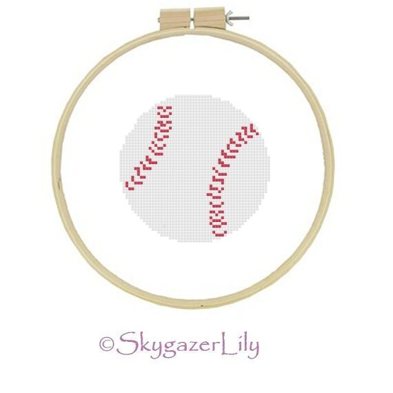 Baseball Cross Stitch Pattern Easy PDF Printable Download