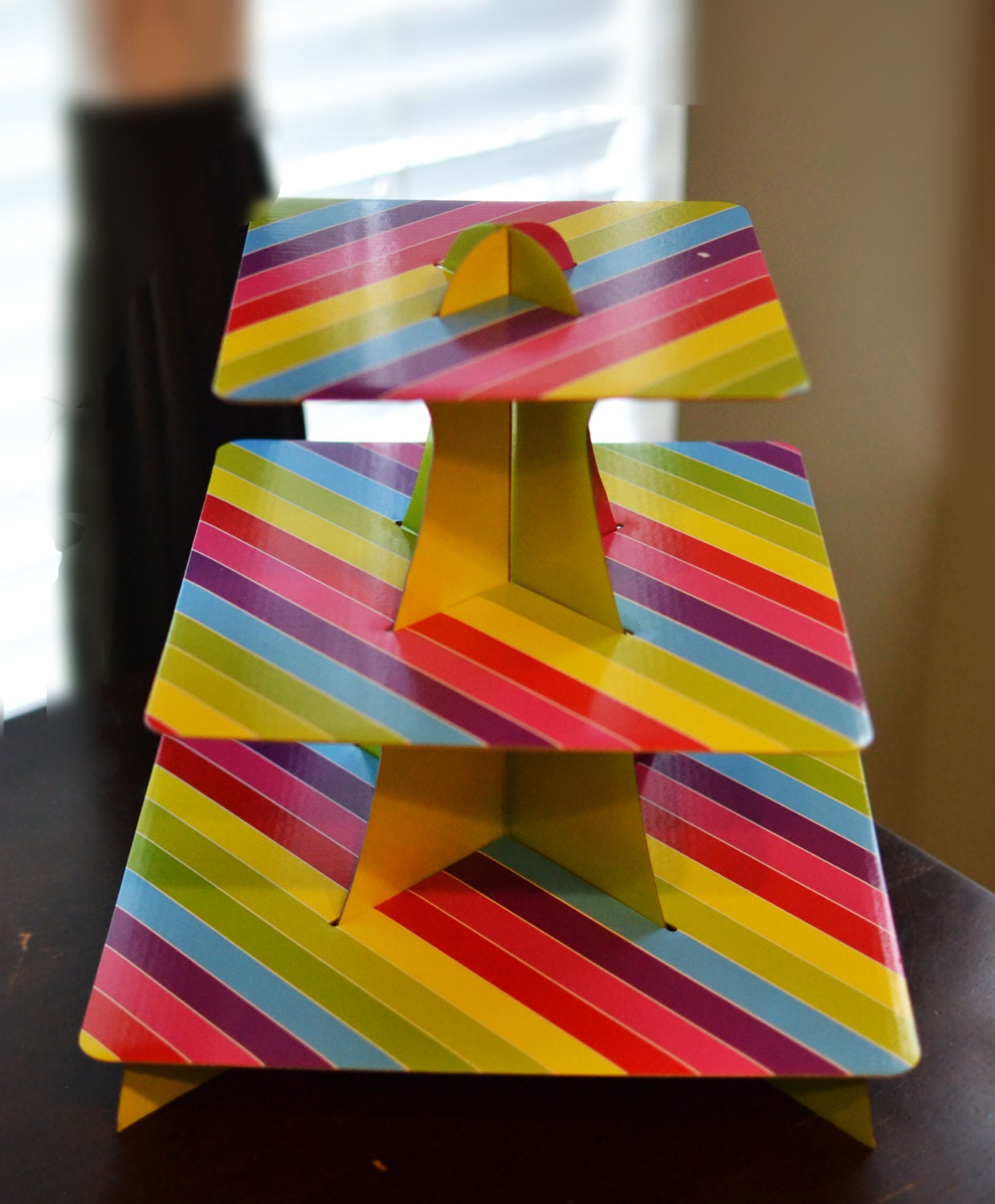 3-tier-rainbow-cupcake-stand-cardboard-by-luxepartysupply-on-etsy