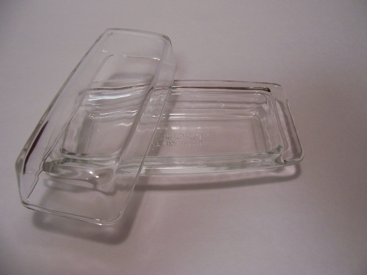 Pyrex clear glass butter dish with lid by ChondashersApparel