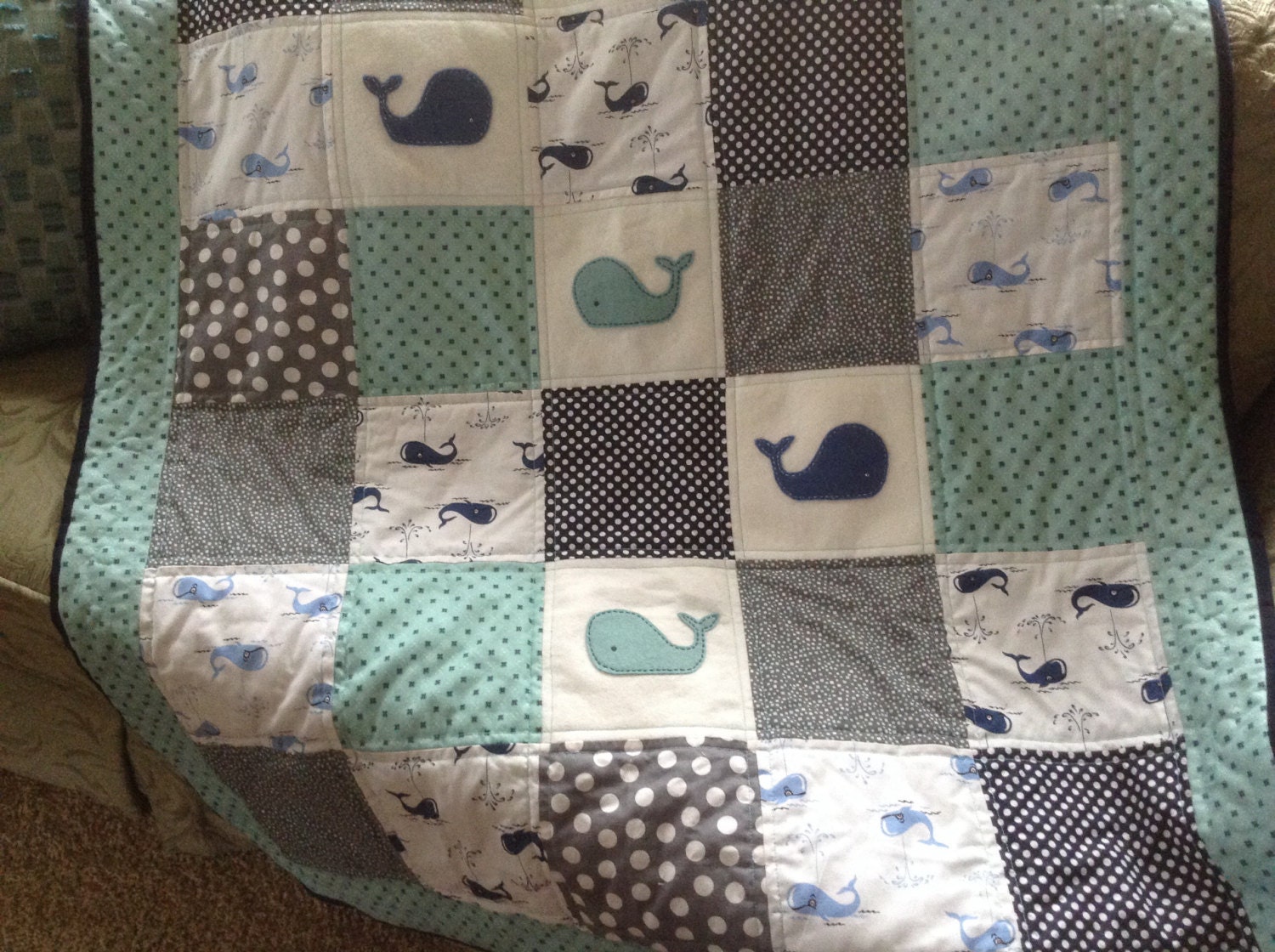 Baby quilt whales