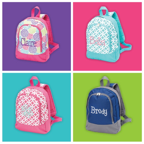 Monogrammed Backpacks Kids Backpacks by TCPassionateStitches