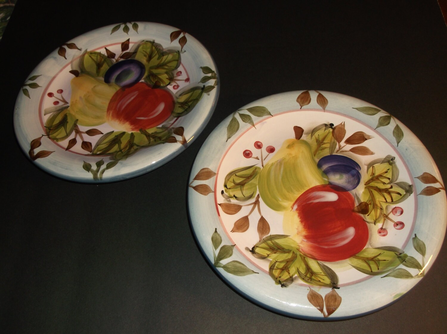2 Black Forest Fruits Dinnerware Salad Plates by ATHENIANS