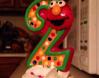 3 inch tall Elmo birthday candle - any number or colors
