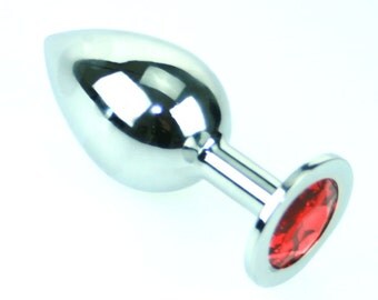 Advanced Heavy Solid Steel Jewel Butt Plug (Large Size) BDSM Play, Anal Play, MATURE Advanced Plug Butt Jewelry Anal Plug