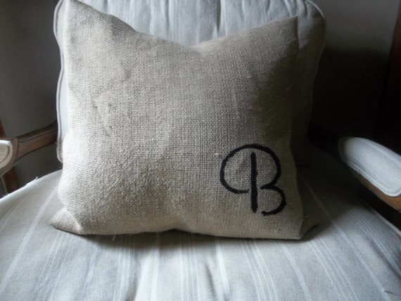 custom burlap pillow