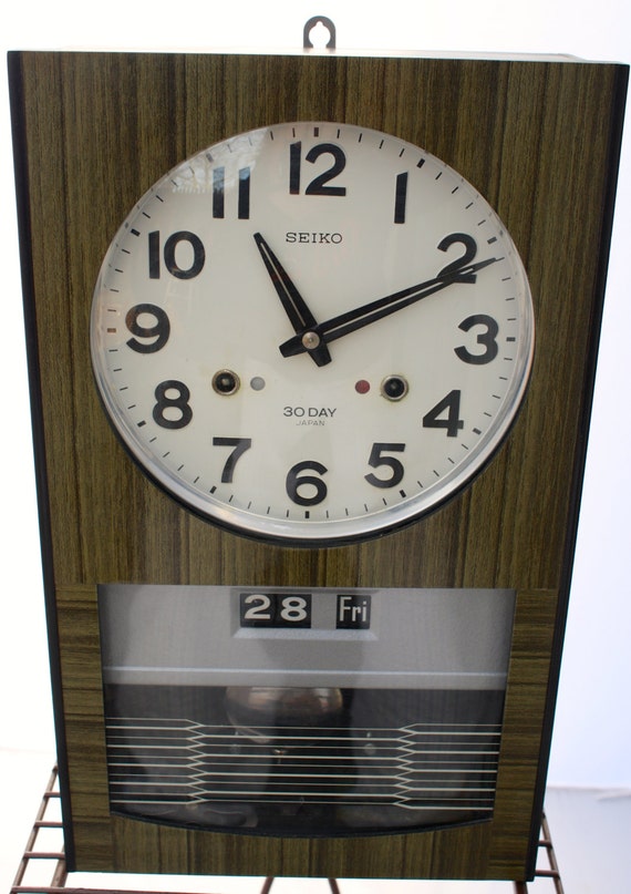 Vintage Mid Century Seiko 30 Day Wall Clock