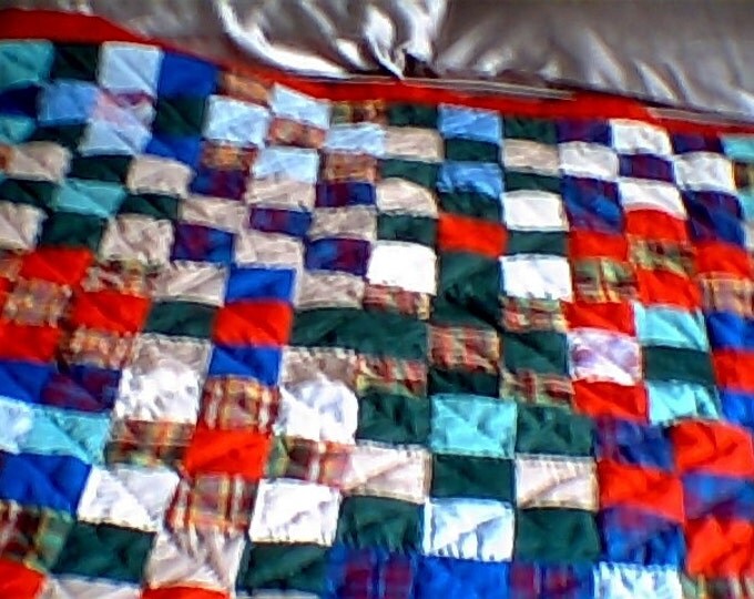 Patch Work Block Child Throw Quilt , Baby Bedding Cover or Lap Cover