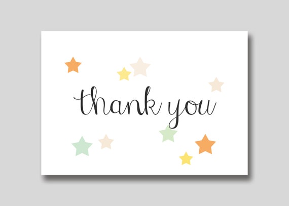 Items similar to INSTANT DOWNLOAD Star Thank You Foldable Card - DIY ...