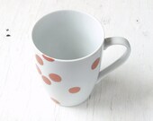 Rose Gold Dalmation Dot Print Handpainted Porcelain Mug