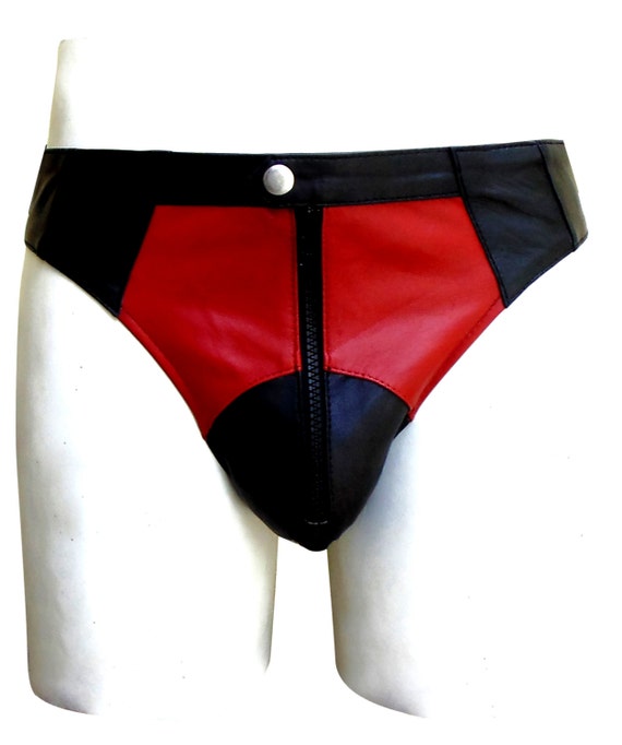 Leather Jock Strap With Front Zipper by BespokeTailoredLeath