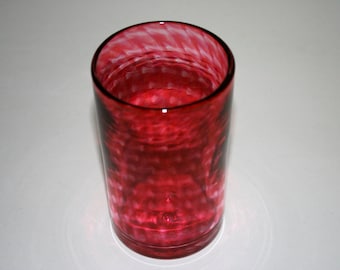 PINK SPIRAL GLASS, Hand Blown Glass Tumbler, Art Glass, Blown Glassware, Blown Drinking Glasses, Hand Blown Glass Art, Pink Glassware