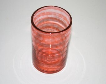 APRICOT SPIRAL GLASS, Hand Blown Glass Tumbler, Art Glass, Blown Glassware, Blown Drinking Glasses, Hand Blown Glass Art