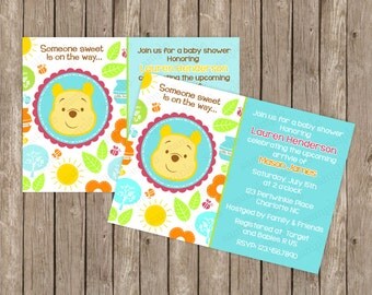 SALE - Winnie the Pooh Baby Shower Invitation Digital File