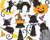 80% OFF SALE Halloween kitty cat clipart commercial use, vector graphics, digital clip art, digital images - CL559 Il_170x135