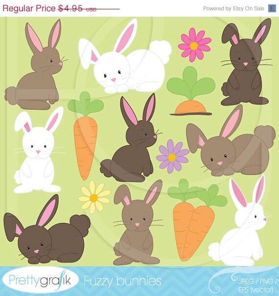 60% OFF SALE bunny clipart commercial use, vector graphics, digital clip art, digital images - CL507 Il_570xn
