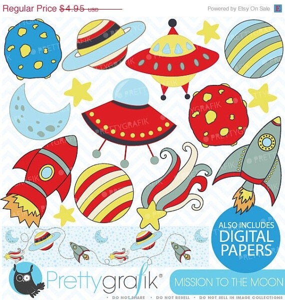 80% OFF SALE Space clipart commercial use, vector graphics, digital clip art, digital images - CL319 Il_570xn