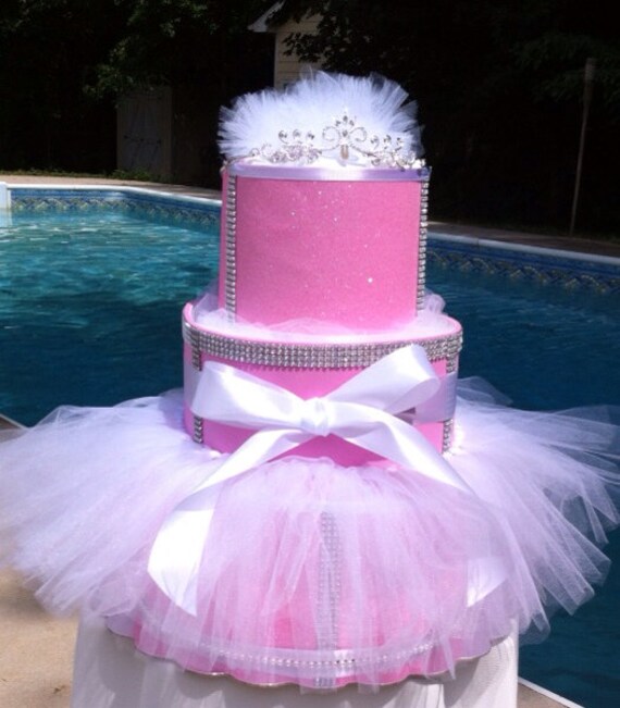 Tutu and Tiara Diaper Cake- Pink or purple Diaper Cake