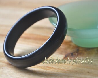 AAA Grade Natural black jade bangle ( custom size Diameter 52mm -68 mm )