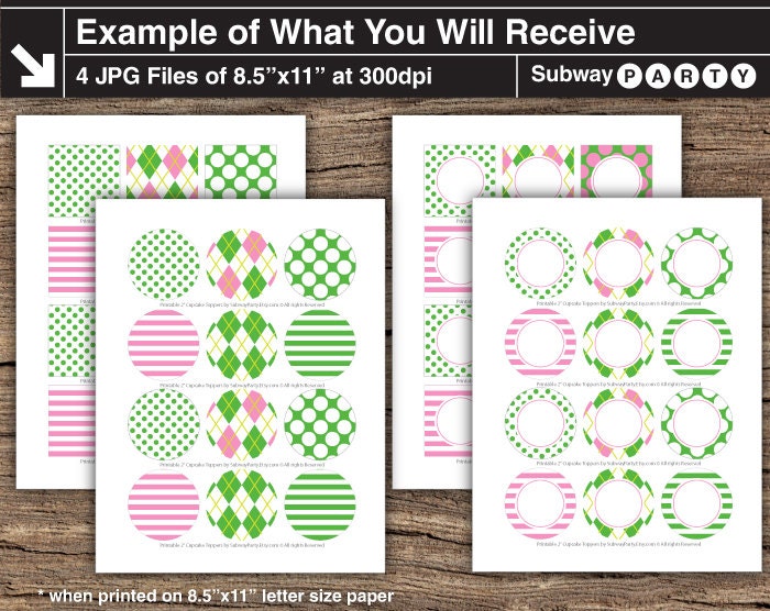 Printable Girl Golf Theme 2 Party Circles and Squares