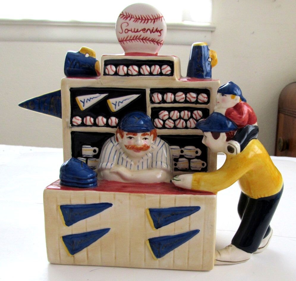 Fabulous Vintage Ceramic BASEBALL SOUVENIR STAND Teapot