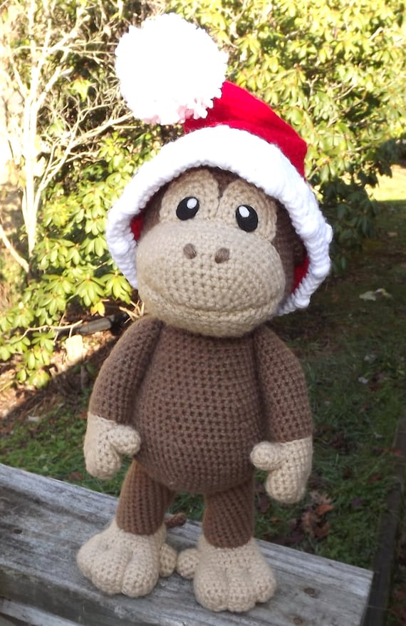 Large Baby Monkey Amigurumi Pattern with Bonus Santa Hat ...