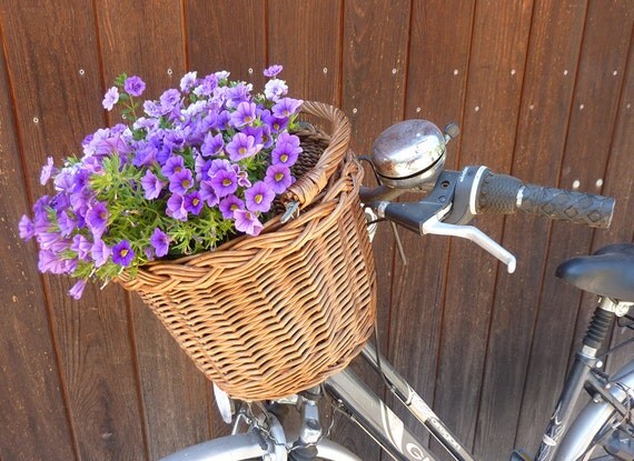 vintage wicker bike basket