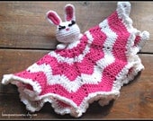 Lucy Rabbit Lovey, Baby Lovey, bunny lovey, bunny blanket, crochet baby toys, crochet toddler toy, crochet baby blanket, animal lovey