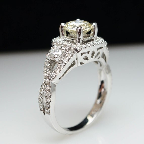 SALE Diamond Engagement Ring Round Brilliant by JamieKatesJewelry