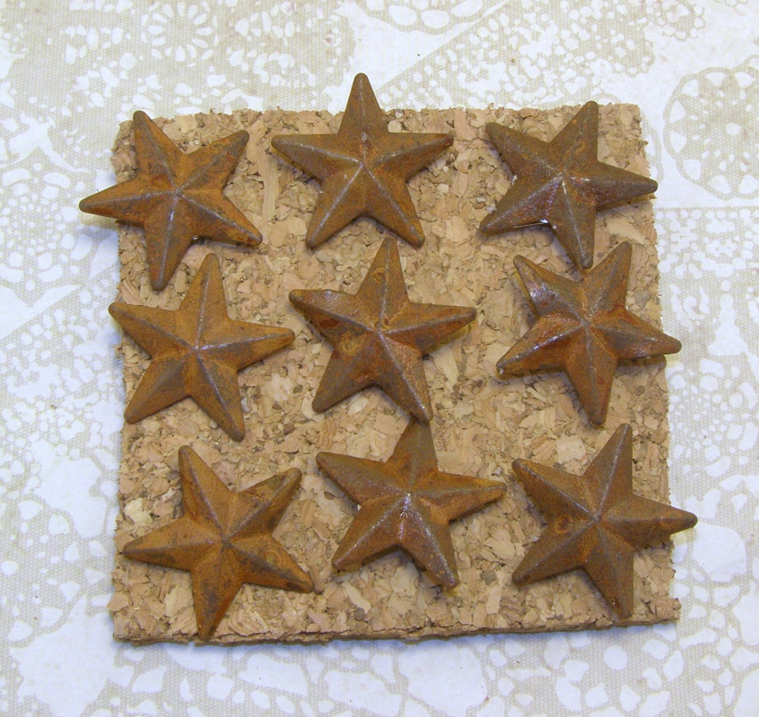 Metal Rustic Star Push Pin Decorative Pushpins by CharmedElegance