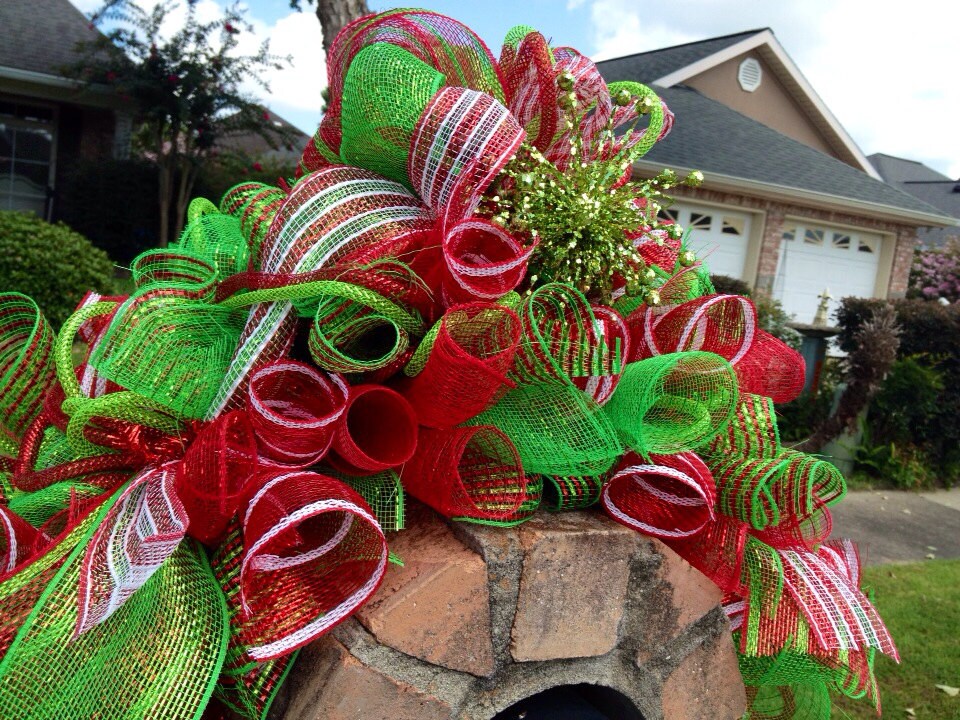 Mailbox swag mailbox garland deco mesh wreath deco by LaFeteDecor