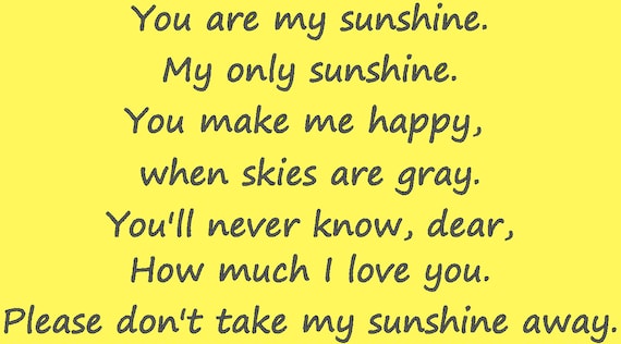 you are my sunshine original lyrics