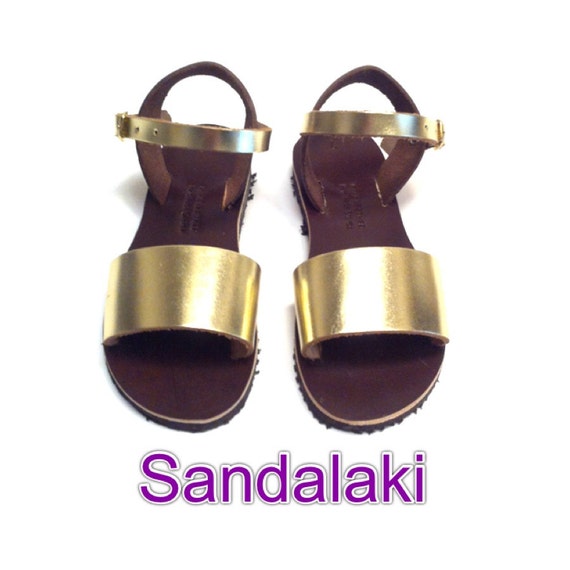 Handmade leather sandals for kids in brown by SandalakiHandmade