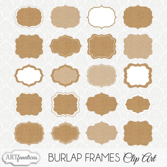 Download Items similar to Cliparts "BURLAP FRAMES CLIPART" 20 ...