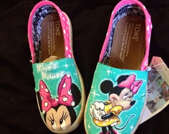 Items similar to Handpainted Mickey/Minnie Mouse Tiny Toms For Kids ...