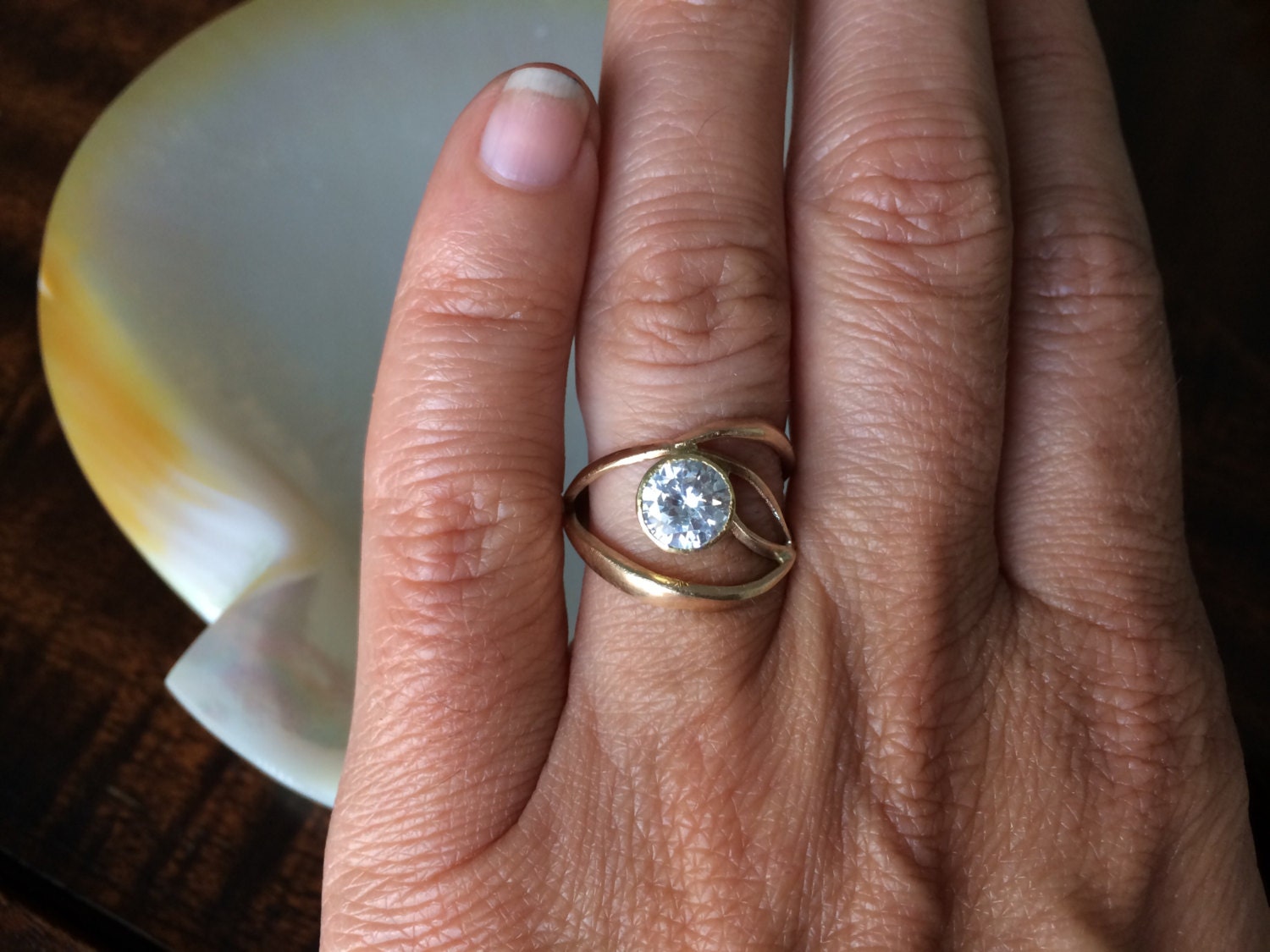 18kt Gold Organic Engagement Ring Recycled Gold Conflict Free