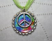 Tie Dyed Peace Sign Necklace, Bottlecap Necklace, Peace Necklace, Peace Sign Party Favor, Tie Dyed Party Favor, Tie Dyed Necklace, Peace Tie Dyed Peace Sign Necklace, Bottlecap Necklace, Peace Necklace, Peace Sign Party Favor, Tie Dyed Party Favor, Tie Dyed Necklace, Peace
