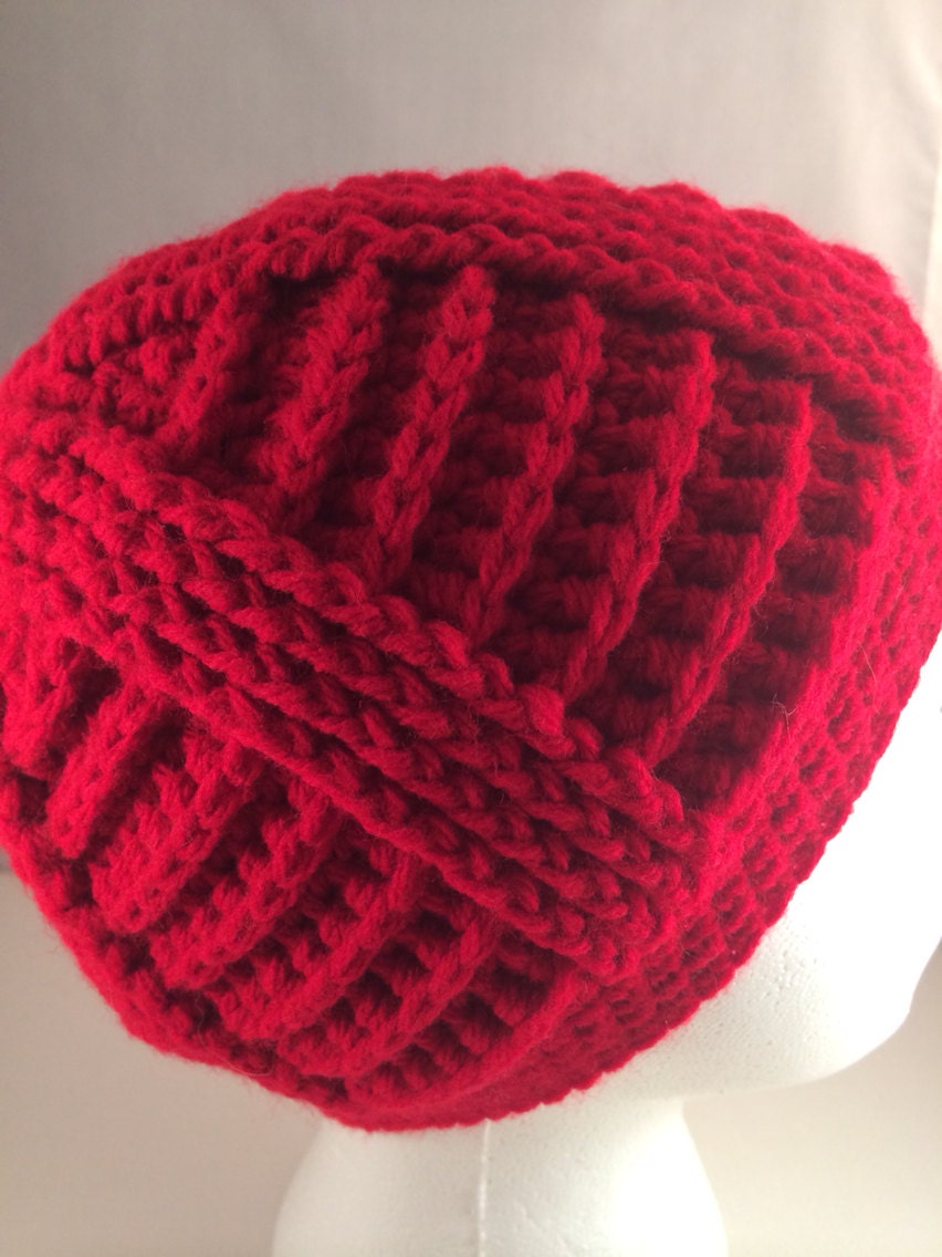 Bold As Love Red Crochet Textured Hat Clothing Accessories Hat
