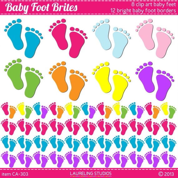 clipart baby feet border - photo #50