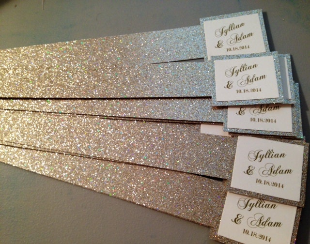 metallic wedding ring invitations