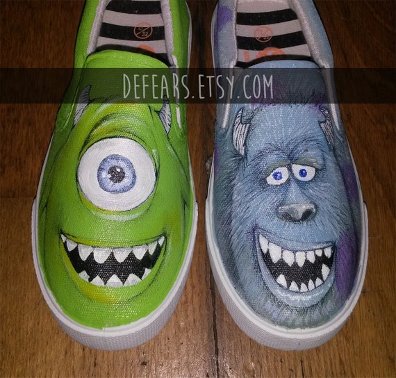 Items similar to Monsters Inc Hand Painted Shoes on Etsy