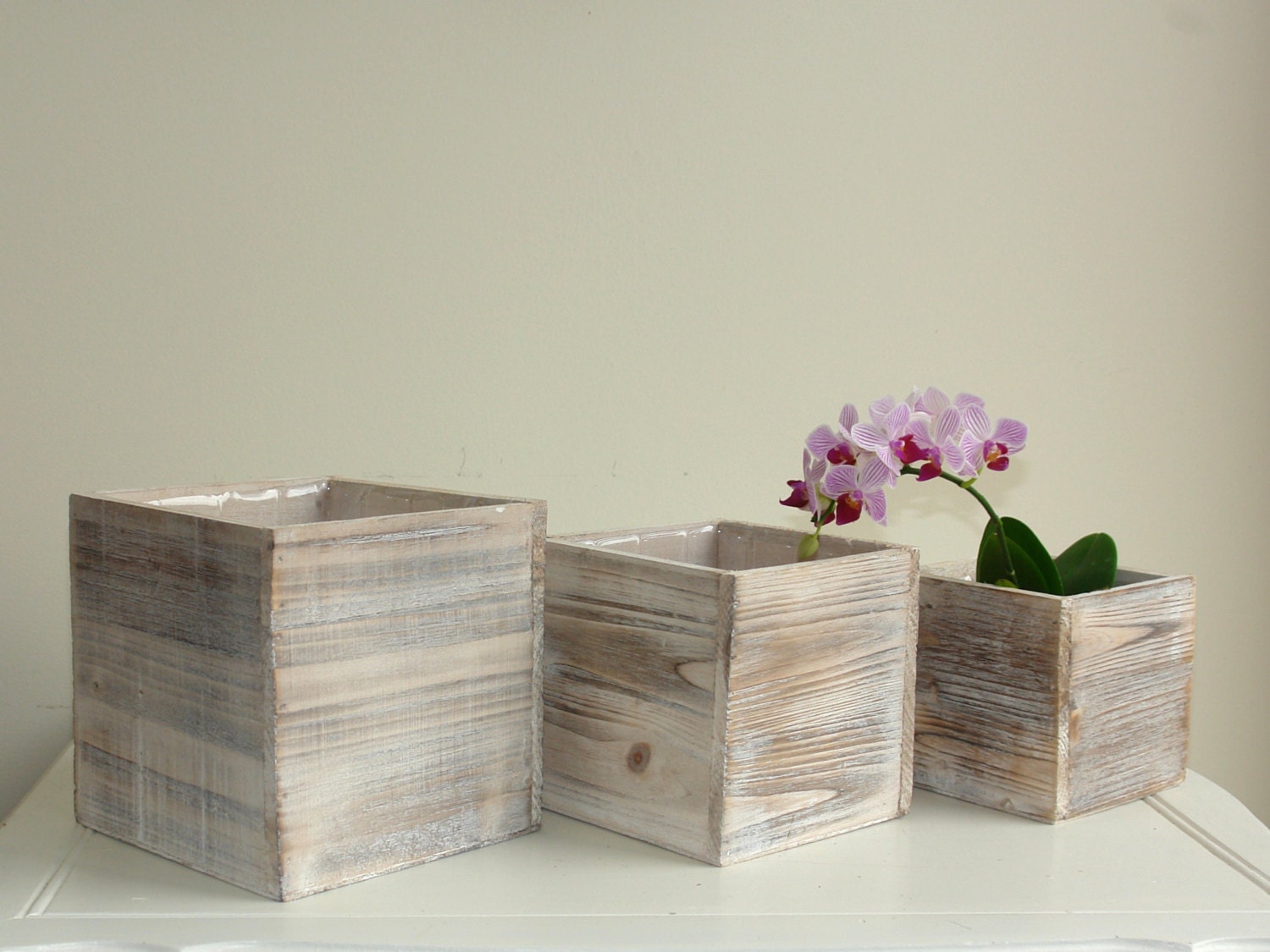 wood boxes square wood box vases wedding orchids flower pot